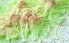 くじゅう山系登山マップ（立体地図）特徴2