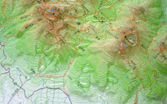 くじゅう山系登山マップ（立体地図）特徴3