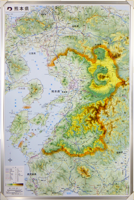 画像を拡大 都道府県別立体地図「熊本県」